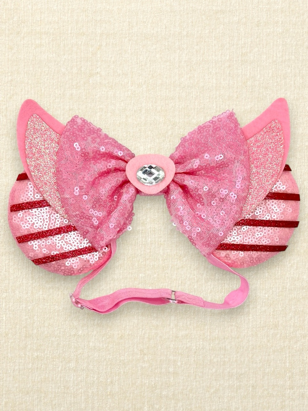Elastic Pink Piglet Winnie the Pooh Minnie Ears | Disney-Inspired Mouse Ears